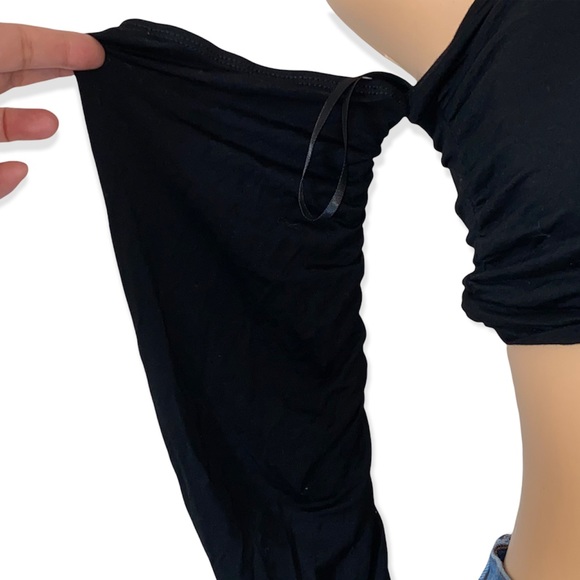 Shein Crop Top w/ Ruched Sleeves size L - Picture 2 of 8